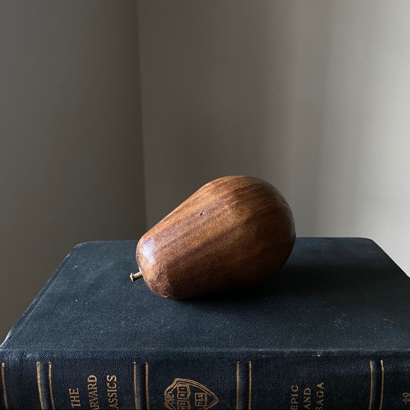 SOLD - Mid Century Monkey Pod Wooden Fruit - Picture 8 of 14